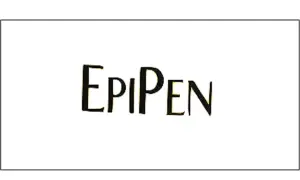 Napis EPIPEN w stylu retro. Ten lek jest ważny dla bezpieczeństwa seniorów.