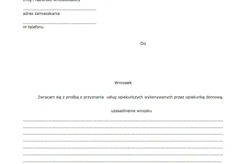 Jak napisać podanie o przyznanie opiekunki osoby starszej - krok po kroku