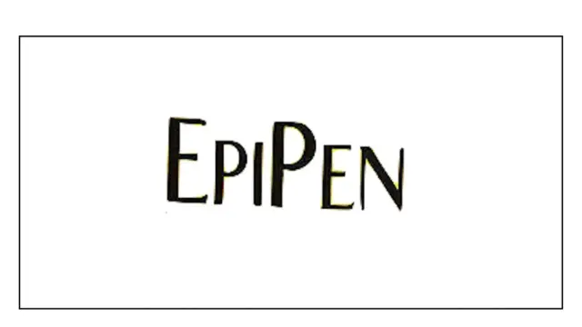 Napis EPIPEN w stylu retro. Ten lek jest ważny dla bezpieczeństwa seniorów.