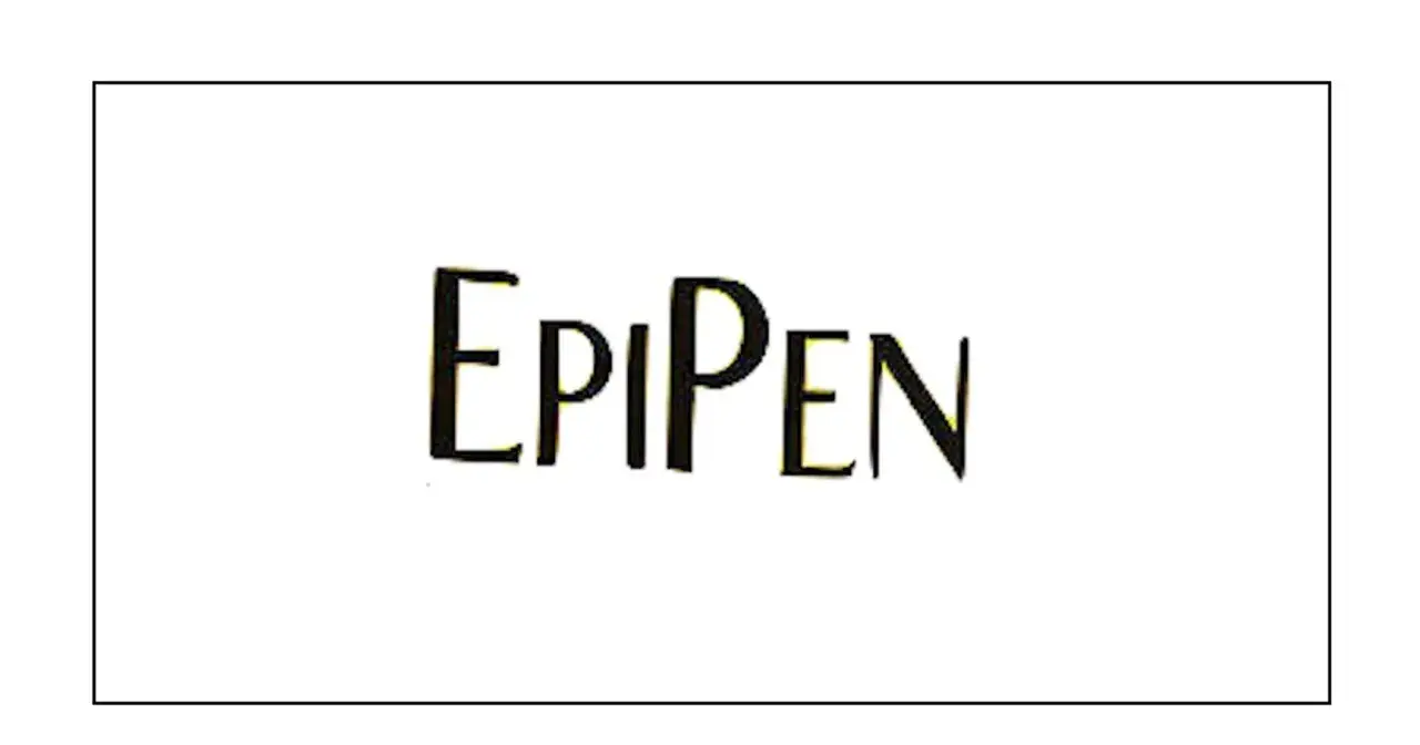 Napis EPIPEN w stylu retro. Ten lek jest ważny dla bezpieczeństwa seniorów.