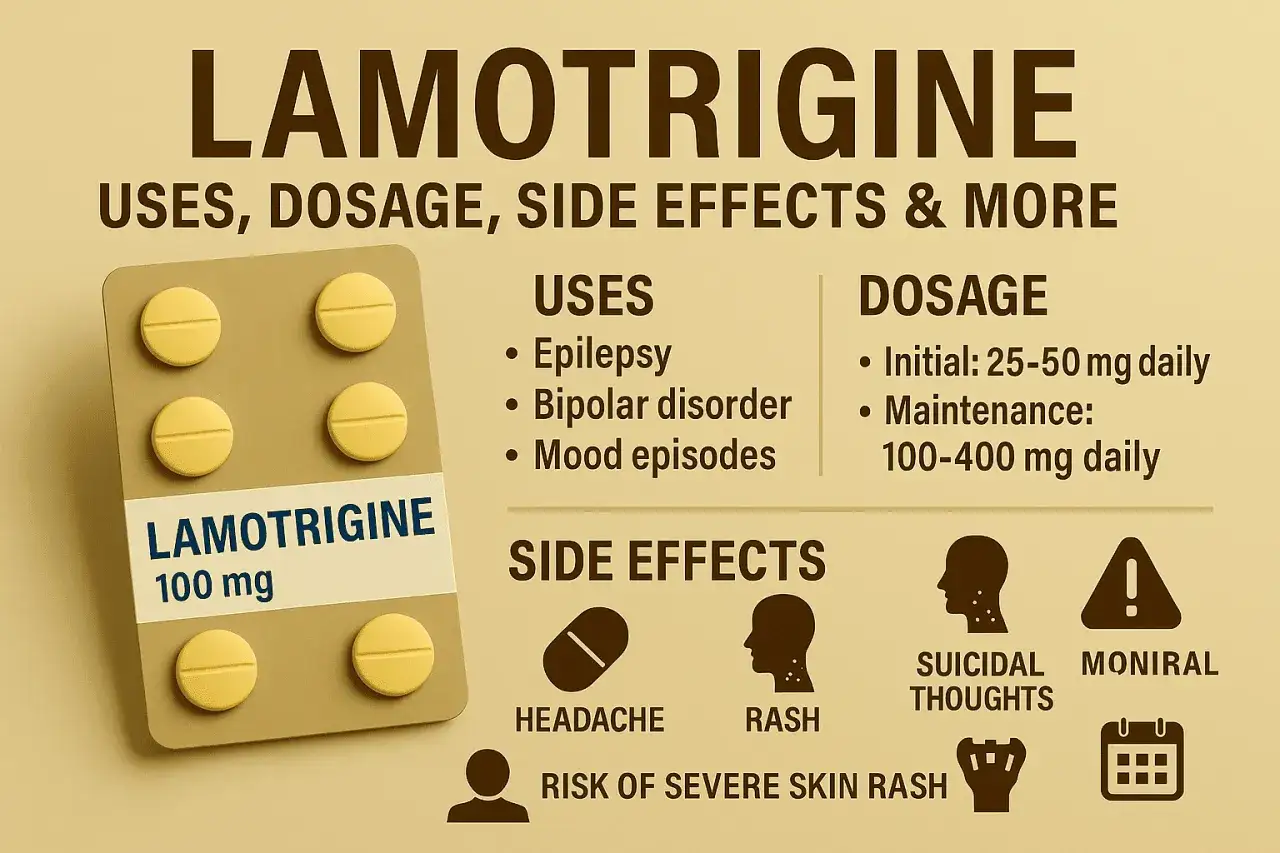 Lamotrigine na co? Stosowanie, dawkowanie, skutki uboczne: padaczka, zaburzenia nastroju, myśli samobójcze.
