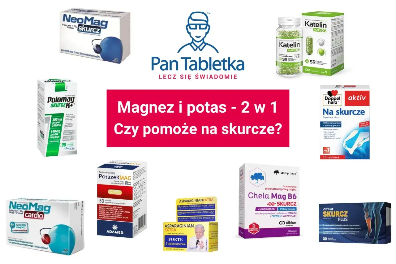 Aspargin na co? Suplementy z magnezem i potasem na skurcze mięśni, zmęczenie i prawidłowe ciśnienie krwi.