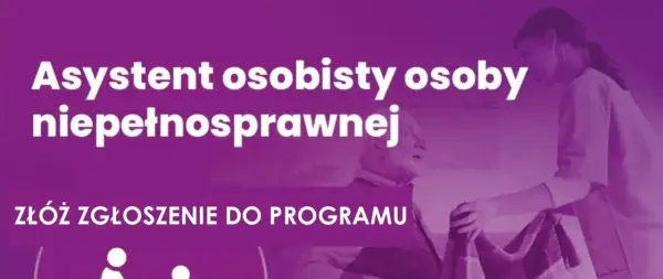 Asystent osoby niepełnosprawnej pomaga starszemu mężczyźnie. Złóż zgłoszenie do programu.